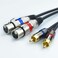 Mugteeve Dual XLR Female to Dual RCA Male Phono Cable Adapter, 5 Feet Balanced 3pin XLRF to Unbalanced RCA Speaker Cable, Gold Plated, OFC Shielded, Noise-Free, for Mixer, Subwoofer, Amplifier