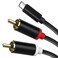 WORLDBOYU USB C to RCA Cable Audio Aux Adapter, Stereo Y Splitter Adapter for Select iPhone, iPad and iPod Models for Power Amplifier, Car, Home Theater, Speaker and More 10FT