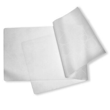 modern-twist Table Runner, BPA Free Table Protection, Dishwasher Safe, Heat Resistant Up To 425&Acirc;&deg;, Pebbles Print, White