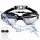 Airoads Shortsighted Swim Goggles Nearsighted Swimming Goggles Leakproof Anti Fog Swimming Goggles for Adult Men Women Youth (-4, Black)
