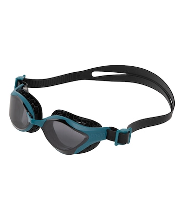 ARENA Unisex Adult Air-Bold Swipe Anti-Fog Training Swim Goggles for Men and Women Cushioned Seals Superior Comfort Non-Mirror Lens, Smoke/Green Lake/Black