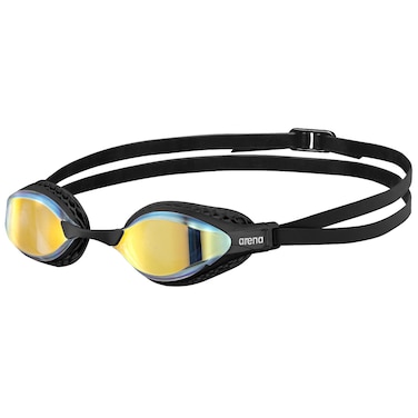 ARENA Unisex Adult Air-Speed Anti-Fog Racing Swim Goggles for Men and Women Special Air Seals Technology Mirror Lens, Yellow Copper/Black
