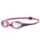 Arena Unisex Youth Spider Junior Swim Goggles Girls and Boys Ages 6 to 12 No Fog Non-Mirror Lens Easy to Adjust Strap No Leak, Violet/Clear/Pink