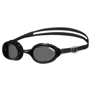 ARENA Unisex Adult Air-Soft Anti-Fog Swim Goggles for Men and Women Recreational Swimming Superior Comfort Air Seals Technology, Smoked/Black