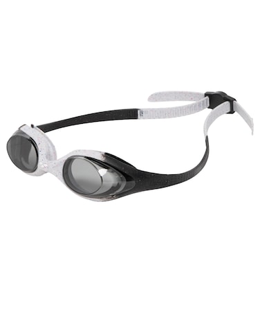 ARENA Unisex Youth Spider Junior Swim Goggles Girls and Boys Ages 6 to 12 No Fog Non-Mirror Lens Easy to Adjust Strap No Leak, Smoke/Gray/Black