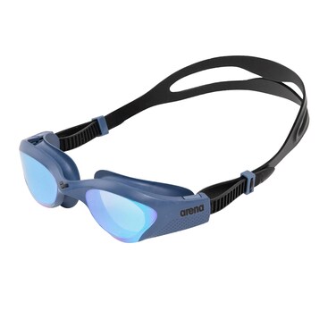 Arena Unisex Adult The One Swim Goggles for Men and Women Watertight Fit Orbit-Proof Seals Anti-Fog Coated Mirror Lens, Blue Gray/Blue Black