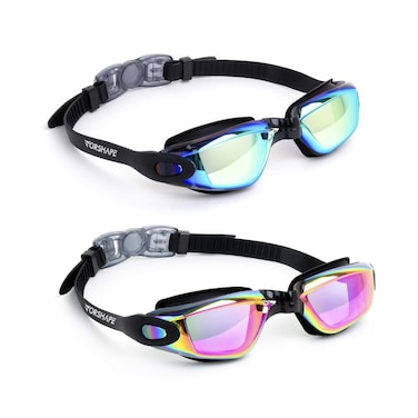 Vorshape Swim Goggles Pack of 2 Swimming Goggle No Leaking Adult Men Women Youth, Aqua &amp; Black Pink, Anti Fog