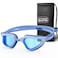 OutdoorMaster Fisheye Swim Goggles, Anti-fog Swimming Goggles No Leaking UV Protetion Adults Men Women, Large Size, Blue