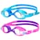 Starweh Kids Swim Goggles, 2 Pack Portable Swimming Goggles No Leaking Anti Fog Kids Goggles for Boys Girls(Age 6-14), Blue &amp; Purple Pink