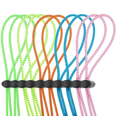 Frienda 10 Sets Goggle Bungee Straps for Swim,Adjustable Replacement Bungee Cord Strap Swimming Goggle Strap with Lock Clamp(Green, Blue, Pink, Yellow, Orange)