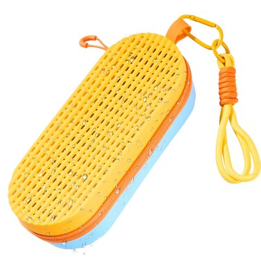 VemSinit Swim Goggle Case for Swimming Goggles, Large Capacity Silicone Swimming Goggles Protective Cover with Drainage Holes, Portable Glasses Storage Bag with Hook