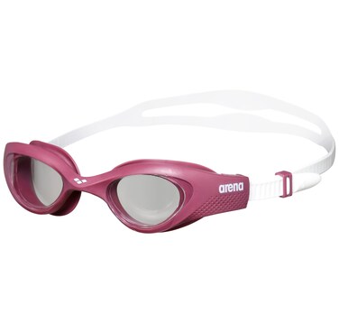 ARENA The One Woman Swim Goggles for Women Watertight Fit Orbit-Proof Seals Anti-Fog Polycarbonate Non-Mirror Lens, Clear/Red Wine/White