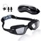 FUNDASTIC Swim Goggles   Swimming Goggles   No Leaking Anti Fog UV Protection Triathlon with Nose Clips + Ear Plugs,Swim Goggles for Women Men Adult Youth (Black)