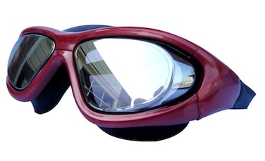 Qishi Super Big Frame No Press The Eye Swimming Goggles for Adult (red)