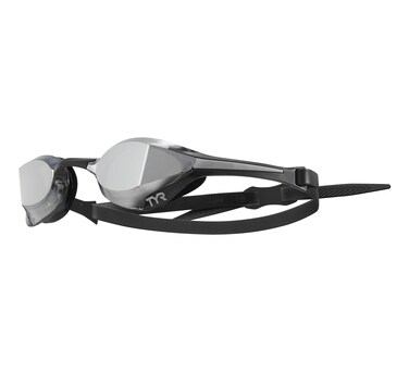 TYR Tracer-X Elite Racing Swim Goggles, Silver/Black Mirrored