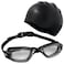 ZHUYNXIR Swim Goggles and swim cap, Swimming Goggles with anti-fog function for man and woman. (black-kid)