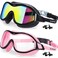 Keary 2 Pack Swimming Goggles Anti-fog Swim goggles for Adult Men Women Youth, UV Protection Waterproof Big Frame Clear Swim Goggles Pool Water Glasses Swim Mask, Underwater Goggles for Swimming