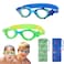 RUIGAO 2PK Swim Goggles Toddler Age 3-5, Toddler Goggles 2T/3T/4T/T, Blue Dino/Shark Swimming Goggles for Children