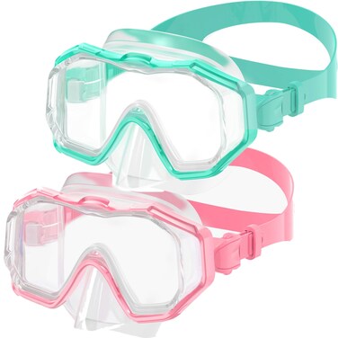 Bairuifu Kids Swim Goggles for Kids 4-16, Anti-Shattered Lens/Anti-Fog / 180&Acirc;&deg; Panoramic View/Kids Swimming Goggles with Nose Cover
