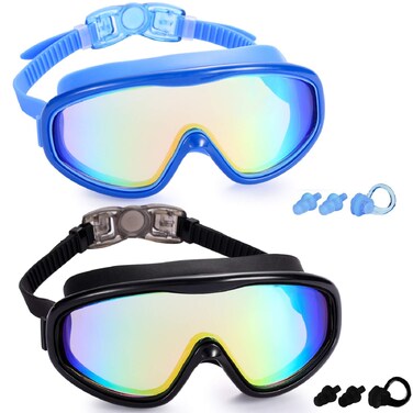 KABUDA 2 Pack Swim Goggles, Swimming Glasses for Adult Men Women Youth, Anti Fog UV400