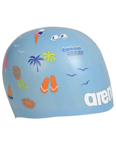 Arena Unisex Adult Poolish Molded Silicone Swim Cap for Training and Racing, One Size Fits Most, Beach Vibes