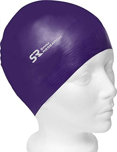 Swim Research Durable Solid Latex Swim Cap (Purple-3PK)