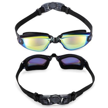 U/C Swimming Goggles No Leaking Anti Fog Goggles Adult Men Women Goggles Youth Swim Goggles (black), Medium