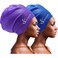 Extra Large Swim Cap for Braids and Dreadlocks Women Men Silicone Swimming Cap for Long Thick Curly Weaves Afro Hair Extensions (Blue, Purple)