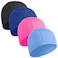4 pcs Elastic Swim Caps for Both Women &amp; Men &amp; Kids Fabric Durable Non-Waterproof Cloth Swimming Pool Cap Elastic Bathing Cap (Rose Red &amp; Dark Blue&amp;Blue&amp;Black, 4)