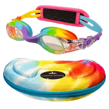 Cabana Sports Lil' Splashers Kids Swimming Goggles No Leaking Anti Fog UV Protection Comfortable Swim Glasses for Boys and Girls with Case (Girls), Small