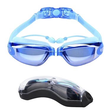 yuwkoax Silicone Swimming Goggles, Anti Fog &amp; UV Protection, Perfect Seal, Suitable for Adult Men and Women Water Sports. (silver color)