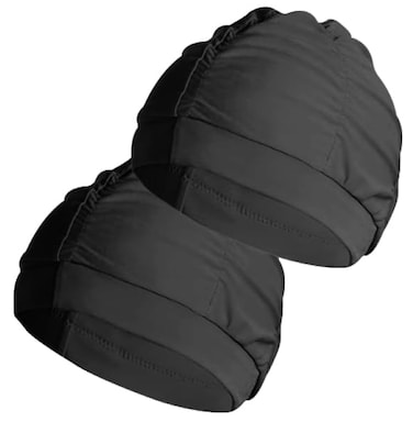 2 pcs Black Cloth Swim Caps for Women, Fabric Durable Non-Waterproof Elastic Swimming Pool Cap Bathing Cap for Long Hair