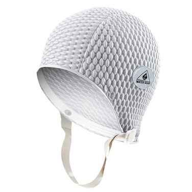 Water Gear Natural Rubber Swim Bubble Cap (White, Medium)