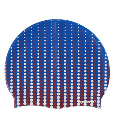 Sporti Molecule USA Silicone Swim Cap - Red/White - Adult