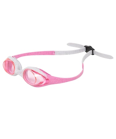 ARENA Unisex Youth Spider Junior Swim Goggles Girls and Boys Ages 6 to 12 No Fog Non-Mirror Lens Easy to Adjust Strap No Leak, Pink/Gray/Pink