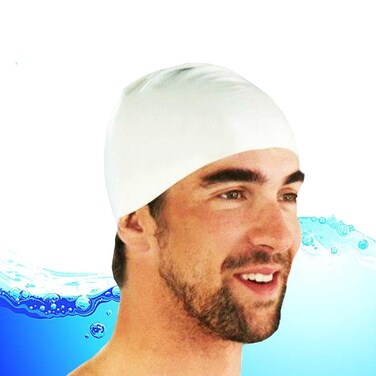 Swimming Cap Waterproof Dry Hair for Kids Men Women of Short Hair Silicone Elastic Solid Swim Cap for Toddlers Youth Adult Non-Toxic Comfortable Breathable White