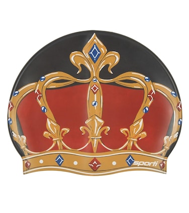 Sporti Royal Crown Silicone Swim Cap Jr. - Multi - Junior