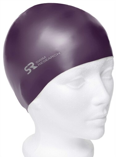 Swim Research Metallic Hypoallergenic Solid Silicone Swim Cap (Metallic Purple-2PK)