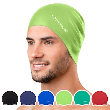 Limmys Men&acirc;&euro;&trade;s Women&acirc;&euro;&trade;s Unisex Swimming Cap - 100% Silicone Ladies Swim Caps - Premium Quality, Stretchable and Comfortable Swimming Hats - Available in Different Attractive Color (Green)
