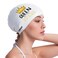 COPOZZ Swim Cap for Women, Silicone Waterproof Comfy Swimming Bathing Cap for Long Hair with Crown Printed