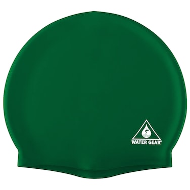Water Gear Silicone Adult Swim Cap - Flexible Unisex Waterproof - Great for Short and Long Hair - Improve Your Performance - Women Men and Teens -Triathlon Swimmers and Athletes (Jade)