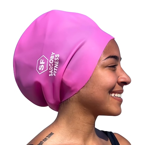 Sargoby Fitness Swim Cap for Dreadlocks and Braids Designed for Voluminous and Bulky Hairstyles Like Dreadlocks Braids Dreads Locs and Afros Swim Cap Dreadlocks can be Used as a showercap.