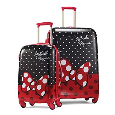 American Tourister Disney Hardside Luggage with Spinner Wheels, Minnie Mouse Red Bow, 2-Piece Set (21/28)