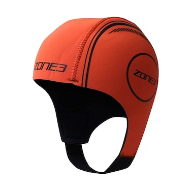 Zone3 Neoprene Swim Cap (Hi-Vis Orange, Small)