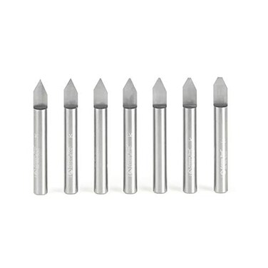Amana Tool - 45769 7Piece Solid Carbide 60 Deg Engraving 1/4" Shank x 2" Long Rou