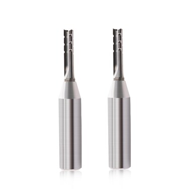 CNC Router Bits 1/2 inch Shank 3 Flutes TCT Straight Router Bit Straight Flute End Mill Cutters Woodworking CNC Trimming Slot Bits Milling Cutter for Wood (12.7*6*25, 2)
