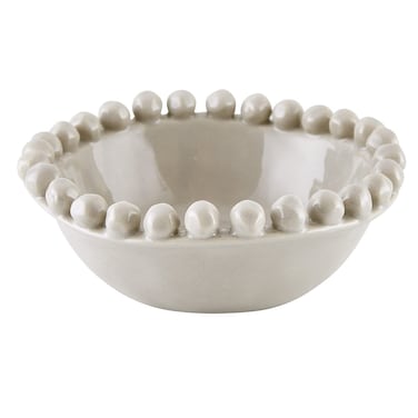 Santa Barbara Design Studio Table Sugar Beaded Ceramic Bowl, Small, Grey