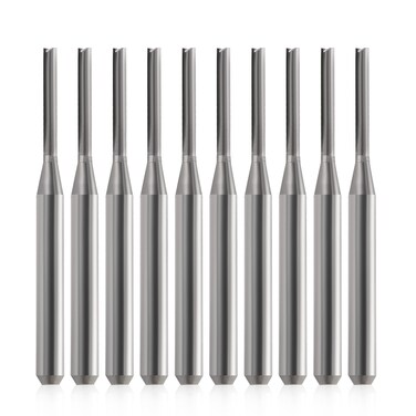 HOZLY CNC Router Bits 1/16 Straight Router Bit 1/8 Shank Straight Flute Carbide End Mill Cutter 2-Flute Milling Tungsten Steel 12mm CEL/38mm OAL for Woodworking 10 Pack (1/16 Cutting Dia)