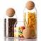 NUTRIUPS Storage Glass Jar with Ball Cork Lid, 3Pcs Glass Canisters with Cork Ball, Cute Decorative Round Glass Jars with Wood Ball Lid 500 ML/17Oz,800ML/27Oz,1200ML/41Oz