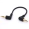 Short 3.5mm Right Angle Cable, Gold Plated 90 Degree 3.5 Male to Male Audio Stereo Jack Plug Car Aux 3-Pole TRS (20 cm)